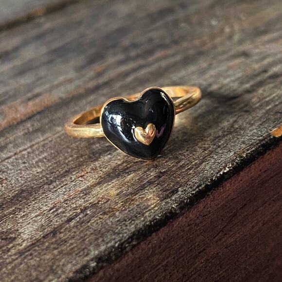 Free People Jewelry - NEW Black Heart Ring